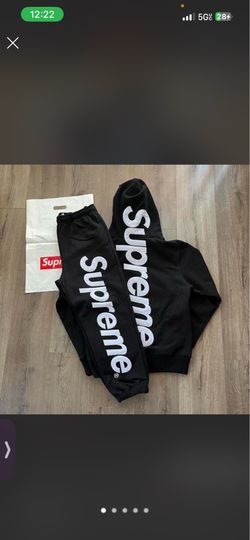 black supreme jogger suit