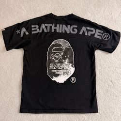 Bape Shirt Mens Size Medium Black *A Bathing Ape* Camo Logo Used