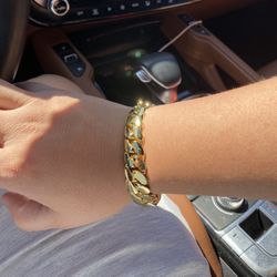 14k Gold Plated Cuban Link Brace
