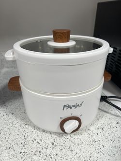 Parini Electric Non-Stick 6-Cup Hot Pot with a Removable Steam Tray