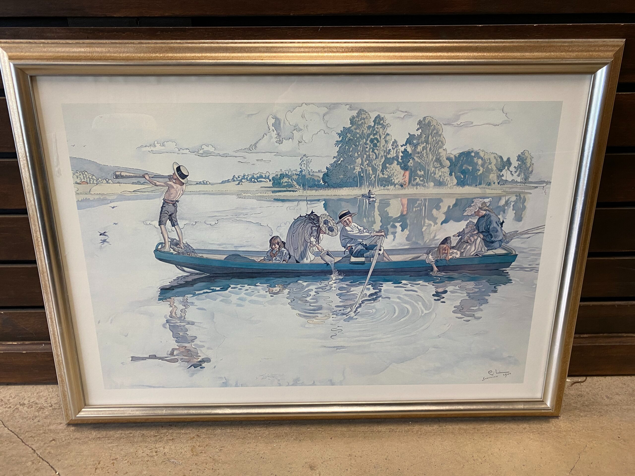 “Pa Vikingatag I Dalom” Framed Print by Carl Larsson