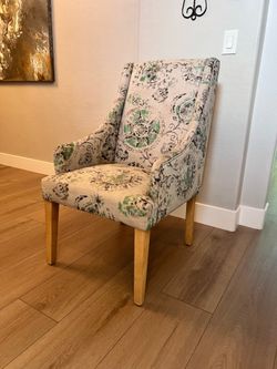 Oversized Cost Plus World Market Accent Armchair With Natural Wood Legs