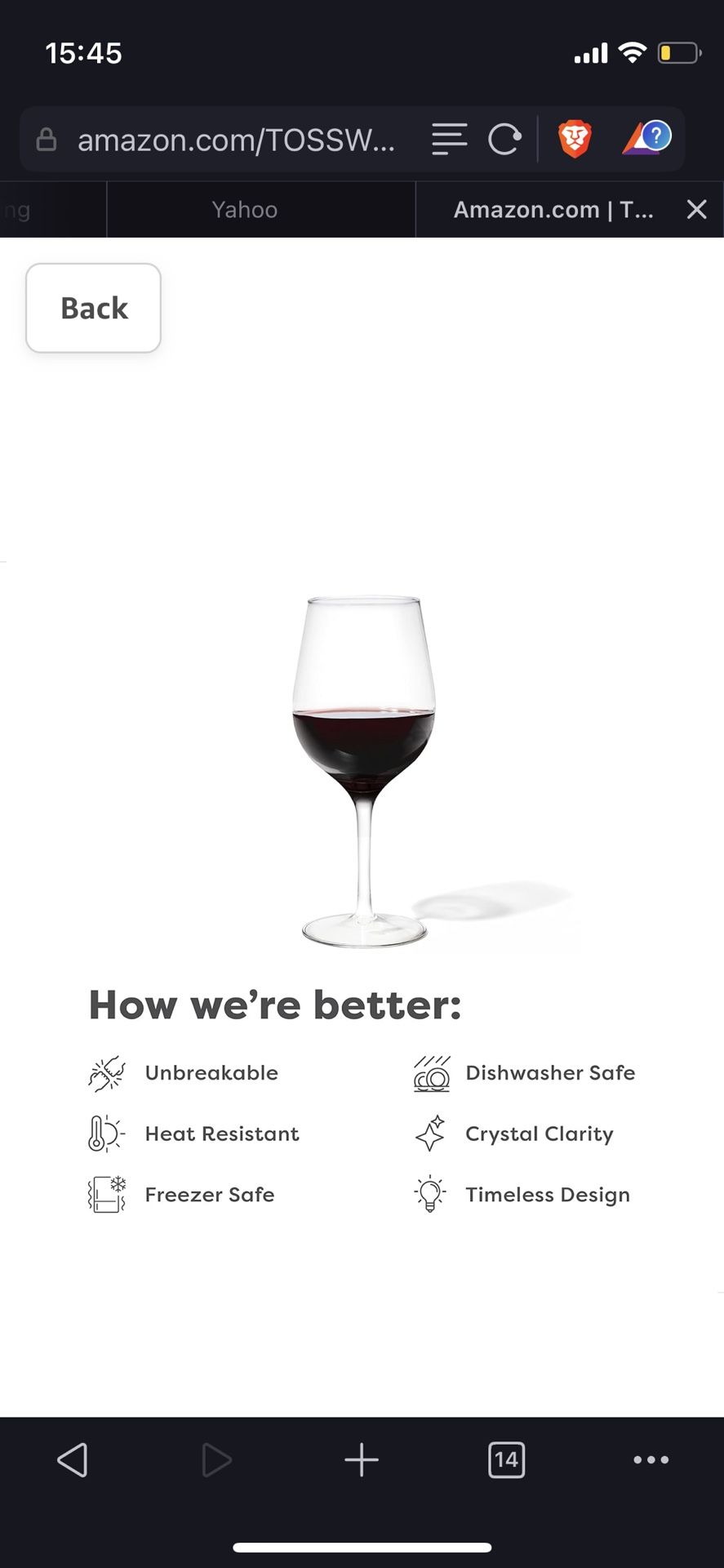 TOSSWARE RESERVE 16oz Wine