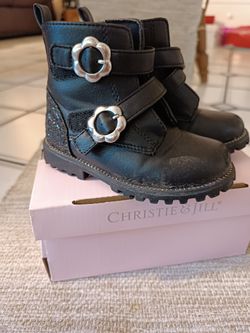 Christie & Jill toddler girls' black ankle boots featuring: