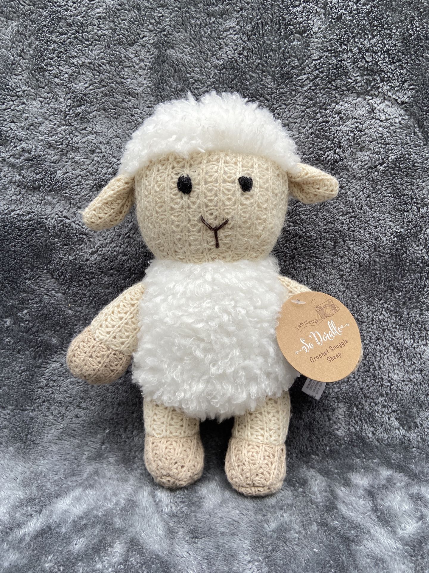 So Dorable Crochet Snuggle Sheep Plush Toy – New