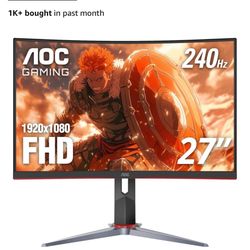 Two Monitors 27” Curved AOC 240hz 