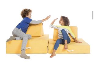 Yellow outlet nugget couch