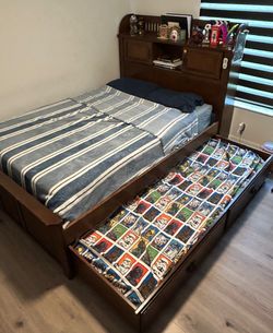 Bed Frame With 3 Cabinets (Mattress Not Included