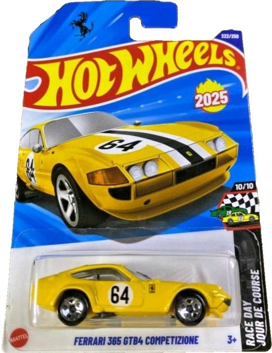 Hot Wheels 2025 Case Q Ferrari 365 GTB4 Competizione Yellow