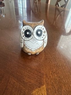 Charming, Big -Eyed Resin Owl