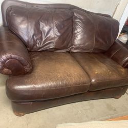 Vintage Leather Loveseat 