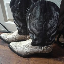 Real White Python Boots 
