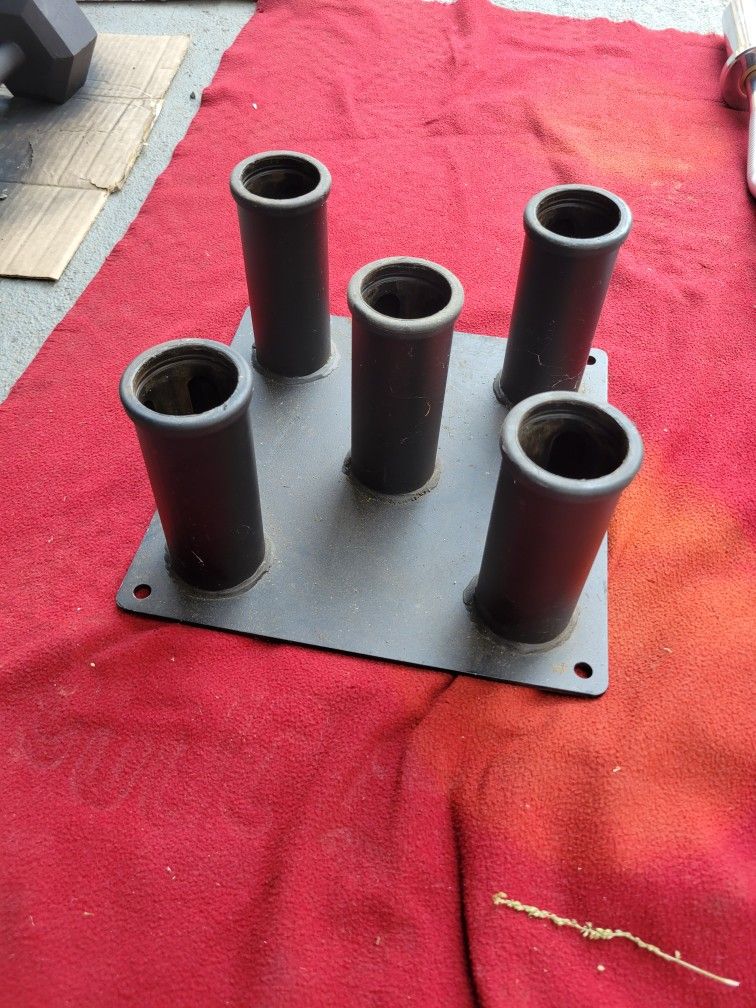 OLYMPIC BAR RACK  HOLDS 5 BARS
11525 S HALSTED DUNKIN DONUTS/7111.S WESTERN WALGREENS 
40$   CASH ONLY AS IS 
