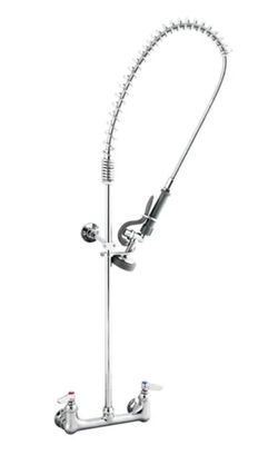 NEW T&S B-0133-CR-B Easy Install Wall Mount Pre-Rinse Faucet with Adjustable 8" Centers 44" Hose #4067