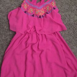 Pink Summer Dress Multi-color  