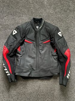 Revit Masaru Motorcycle Leather Jacket Black/Red  Excellent condition like new  100% Authentic  Size: 38US/48EUR (medium)