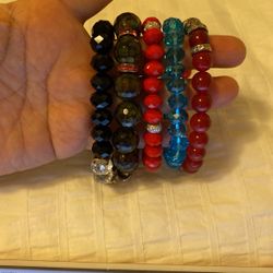 Multi Stone Stretch Bracelets 