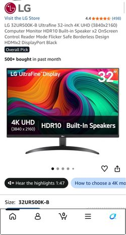 LG 32” 4K UHD Monitor