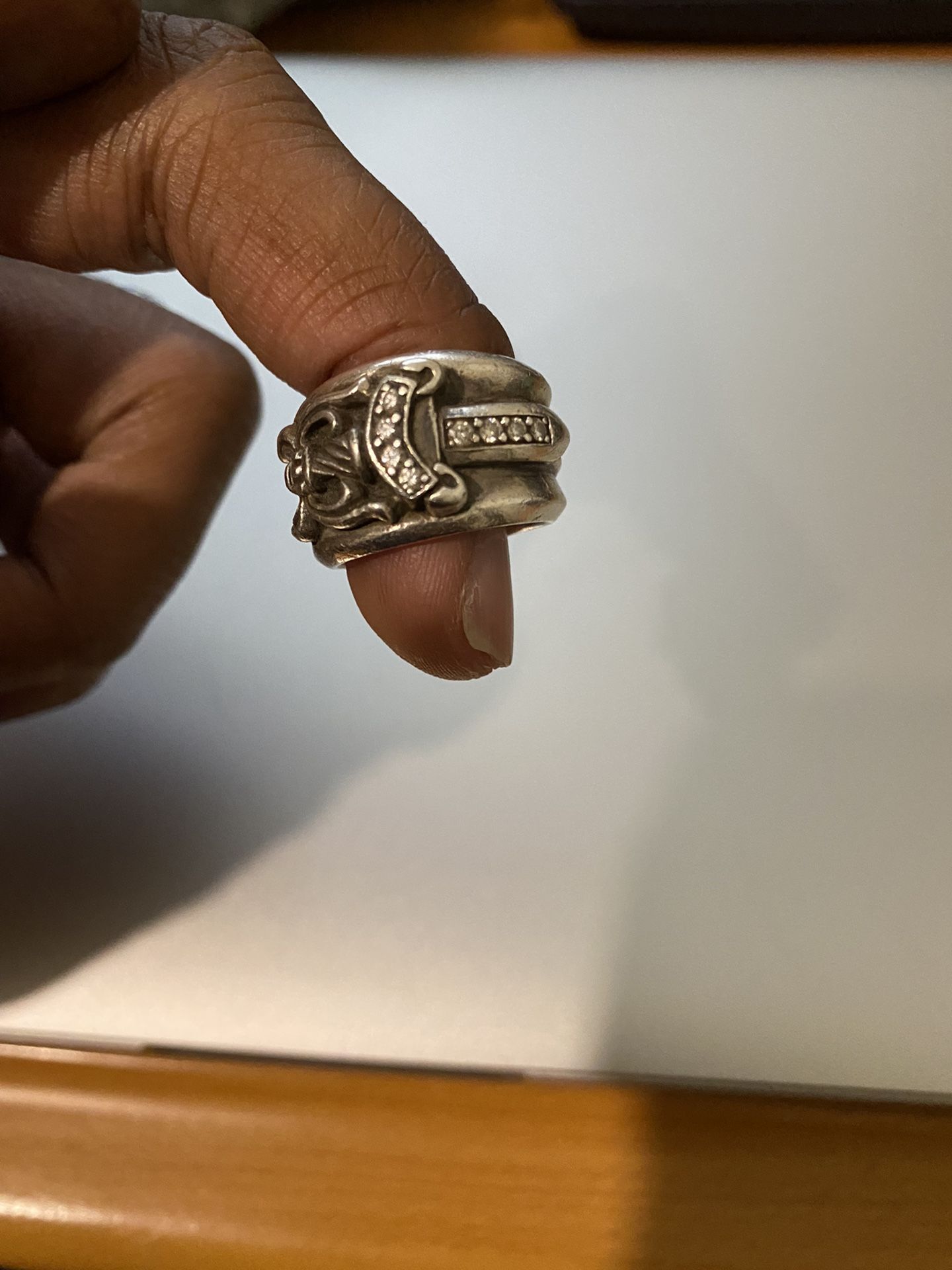 Chrome Hearts Pave Diamond Dagger Pinky Ring(SEE DESCRIPTION)