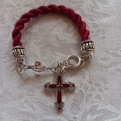Rope Braided Cross Bracelet 