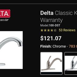 Delta Faucet Crome Brand New 