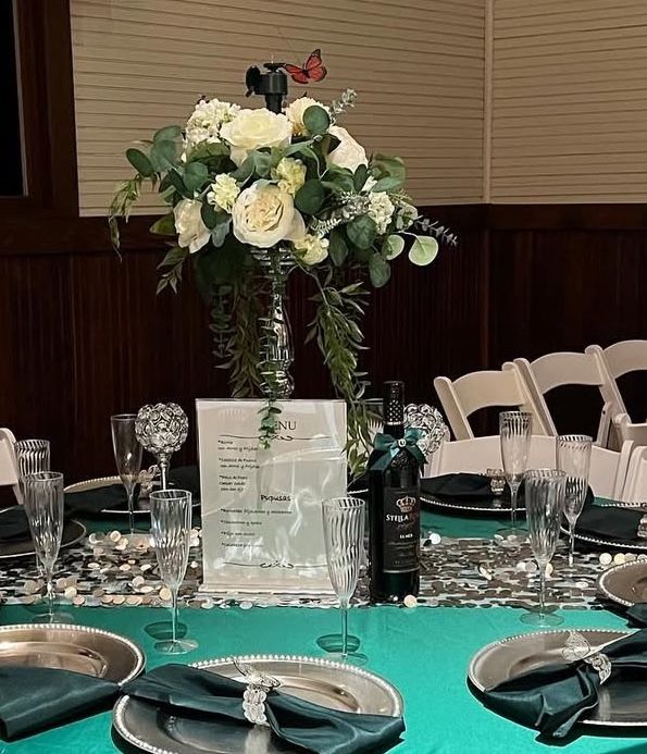 Sliver Flower Stand W/ Candlestick Holder