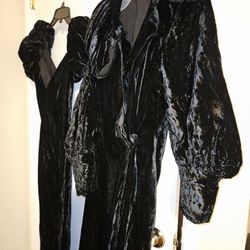 Black Velvet Dress With Coat