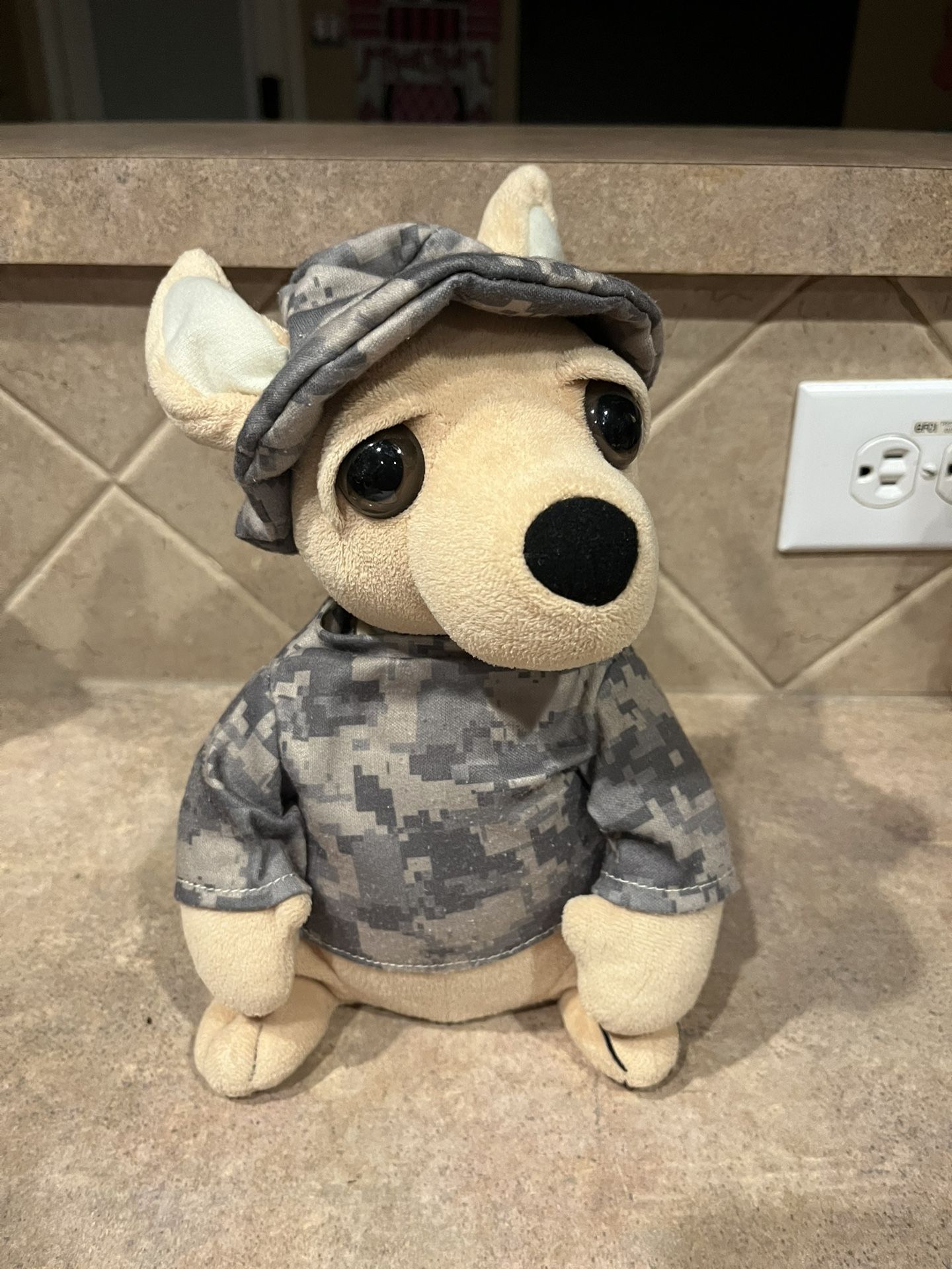 Dancing & Singing Kangaroo Plush in Fatigues