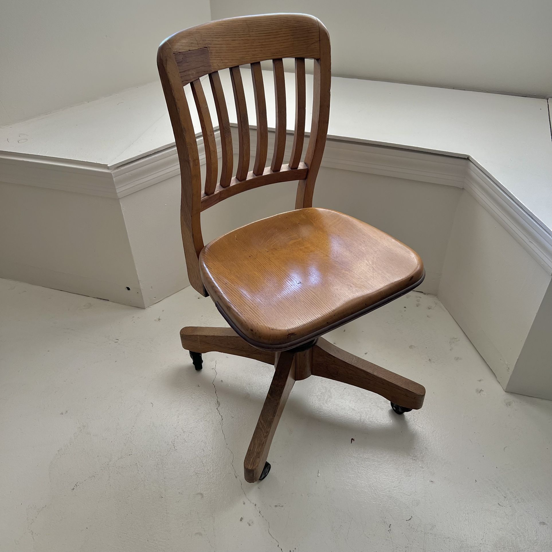 Antique Wood Desk Chair