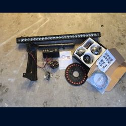 Rigid Light Bar And Other Accessories For Jeep