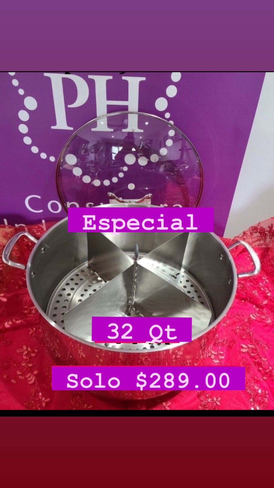 Olla Tamalera Vaporera Con Su Parrilla 32Qt Capacidad Para 100 Tamales Acero Inoxidable Peincess House Especial Solo $289.00
