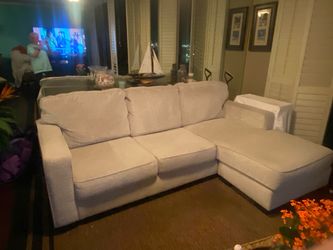 Light Grey Fabric Sectional Sofa with Chaise