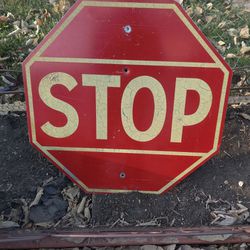 Antique Metal Stop Sign - $30.00