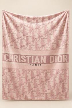 Christian Dior Paris Pink Monogram Blanket