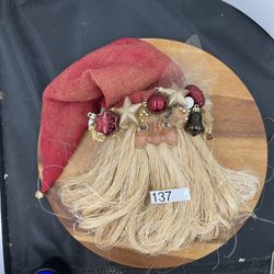 VNTG Folk Art Santa Wall/door Hanging