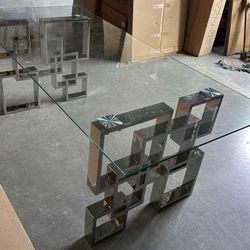 Silver Glass Coffee Table 