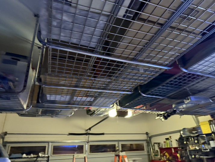 Garage Storage Hanging Adjustable Racks 42x36 Great Cond. 11 In Total