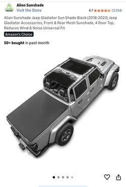 NEW - Alien Sunshade Jeep Gladiator (JT) Sun Shade Black (2018-2023) Front & Rear