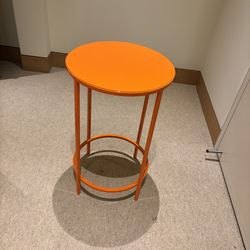 Modern Orange Round Side Table / Accent Table – Metal – 24”
