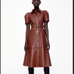 Zara Faux Leather Dress Size Small