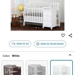 Mini Crib With Mattress And Changing Table 