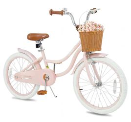 New in Box Kid Bike 20” Girls Bike w/Adjustable Seat, Removable Basket Handbrake & Coaster