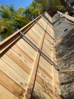new cedar wood fence