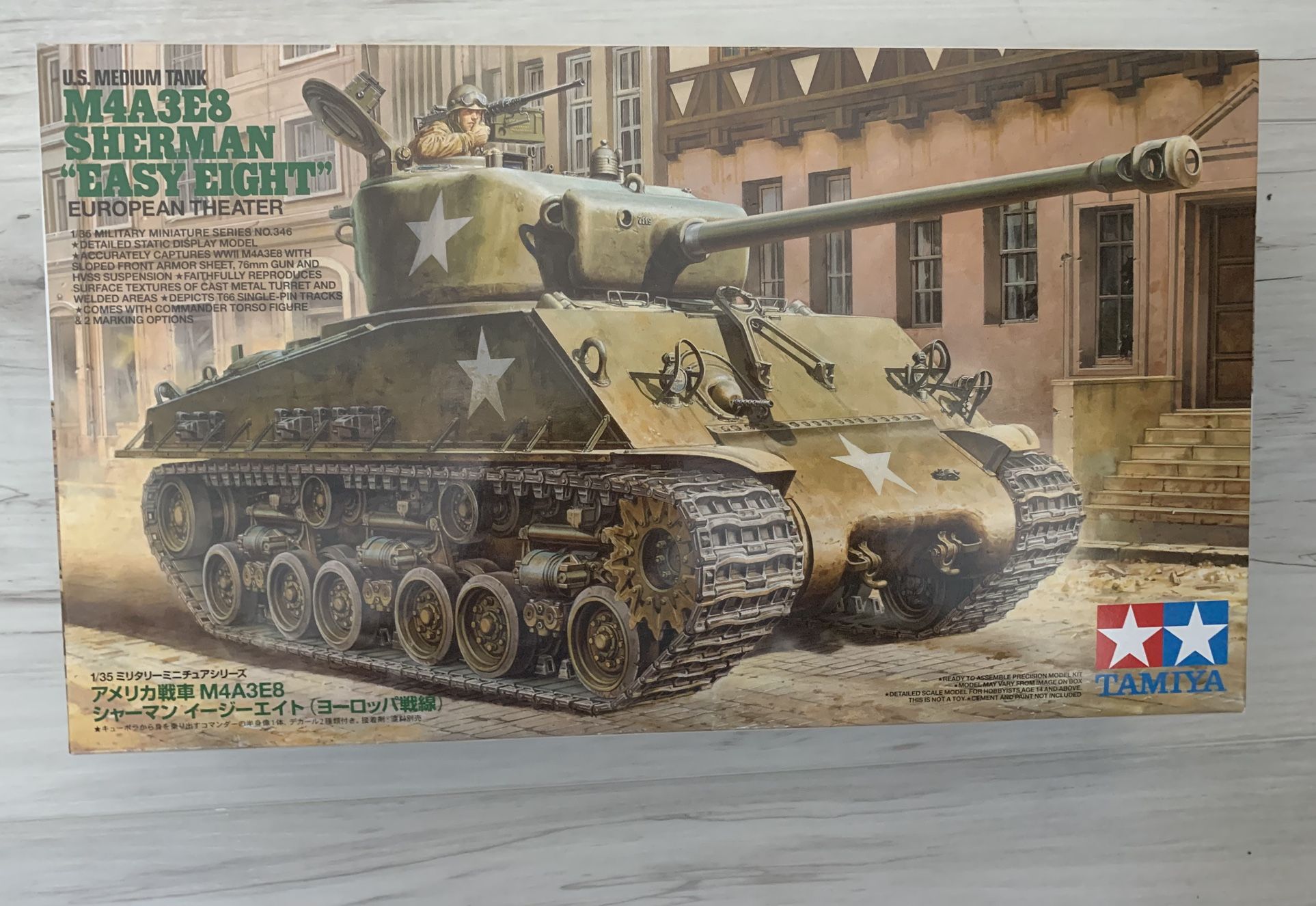 Tamiya M4A3E8 Sherman Tank Model Kit, New In Box, 1:35 Scale