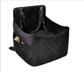 Black Quilted Pet Car Seat Booster