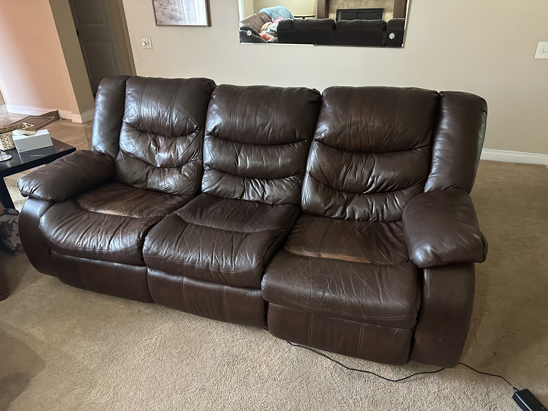Reclining Leather Couch