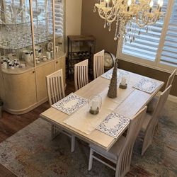 Dining Table Set With Bowl Cabinet
