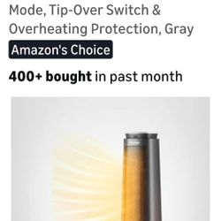 PELONIS PTH15A4BGB Ceramic Tower 1500W Indoor Space Heater with Oscillation, Remote Control, Programmable Thermostat & 8H Timer, ECO Mode, Tip-Over Sw