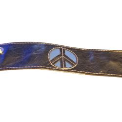 Leather Peace Cuff Bracelet 