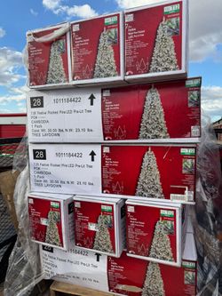 Home Accents Holiday
7.5 ft Festive Pine Flocked LED Pre-Lit Artificial Christmas Tree T10